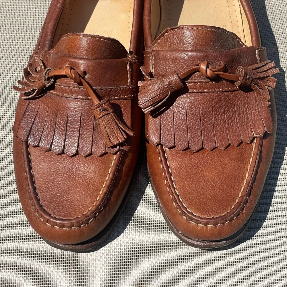 Allen Edmonds Danforth Mens Brown Leather Tassel Kiltie Loafers Size 9.5 D